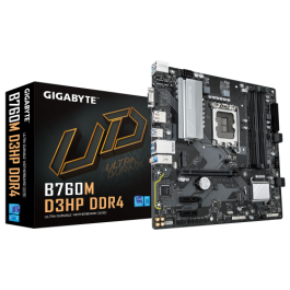 Gigabyte B760M D3HP DDR4 G10 Placa Base Compatible con CPUs Intel Core 14ª Gen, VRM Digital 4+1+1 Fases, DDR4 OC hasta 5333MHz, 2xPCIe 4.0 M.2, LAN GbE, USB 3.2 Gen1 Precio: 94.50000054. SKU: B12JVZNVSX