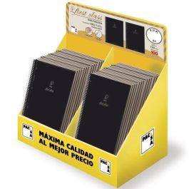 Pacsa Cuaderno First Class 120H A5 100 gr 5x5+Greca Microperforado Expositor 24 Ud Tapa Negra Relieve Oro-Plata Precio: 121.79000053. SKU: B14MYZ3273