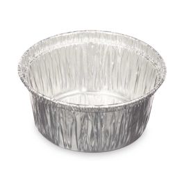 Kinvara Set 10 Moldes de Flan Redondos de Aluminio para Horno, 8.5x8.5x8 cm - Plata (24 Unidades)