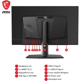 MSI MPG 321URXDE QD-OLED Monitor 80 cm (31.5") 4K UltraHD 240Hz 1ms USB-C Adaptive-Sync Negro