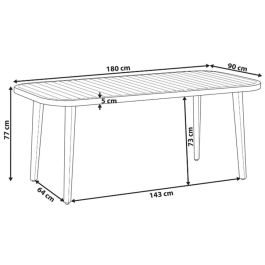 DKD Home Decor Mesa de Comedor para Terraza y Jardín de Teca Marrón Desmontable 90 x 180 x 77 cm para 6-8 Personas
