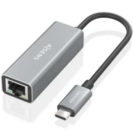 AISENS - CONVERSOR USB3.1 GEN1 USB-C A ETHERNET GIGABIT 10/100/1000 MBPS, GRIS, 15CM
