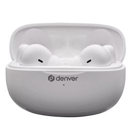Denver TWE-49ENC Auriculares Bluetooth Inalámbricos Blancos con Estuche de Carga y Cancelación de Ruido