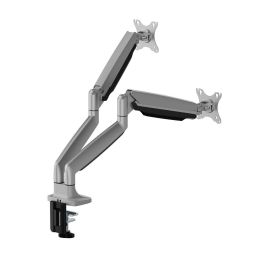 Ewent Soporte de Mesa para Monitor VESA Hasta 35 Pulgadas y 15 kg, Ajuste Ergonómico, Brazos con Resorte Mecánico, Gestión de Cables