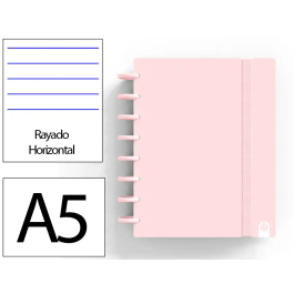 Carchivo Cuaderno Ingeniox Foam A5 80 Hojas Rayado Horizontal Rosa Pastel