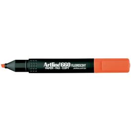 Rotulador Artline Fluorescente Ek-660 Rojo Punta Biselada 12 unidades