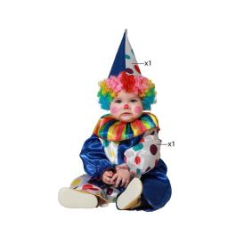 Disfraz de Payaso Arlequín Azul para Bebé Niño Unisex 12-24 Meses, Completo con Mono y Sombrero – Ideal Tema Circo, Carnaval y Cumpleaños