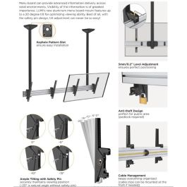 Equip 650373 Soporte de Techo Doble para Pantallas 45-55" (114-139cm), hasta 100kg, Inclinable, Negro/Plata