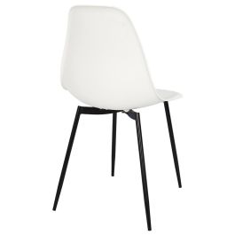 Home Deco Factory Silla Gustav Blanca Estilo Escandinavo Asiento Polipropileno Patas Hierro Negro