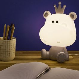 Home Deco Kids Luz Quitamiedos Led Hipopótamo Infantil 100 Leds 1W USB 6500-7000K 15x25cm