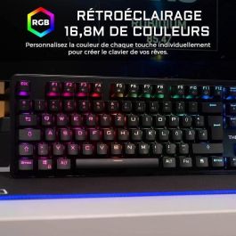 The G-Lab Keyz Rubidium Teclado Mecánico para Juegos con Interruptores Rojos, RGB, Macros, Reposamuñecas y Estructura Metálica.