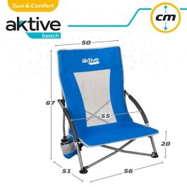 Silla de Playa Aktive Azul 50 x 67 x 51 cm (4 Unidades)