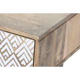 DKD Home Decor Mesa Centro Boho Natural Blanco 120 x 60 x 45 cm