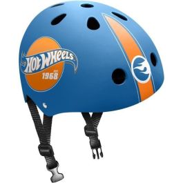 Stamp Casco Skate Bicicleta Scooter Hot Wheels Talla 53-57 cm con Correas Ajustables, Carcasa de ABS y EPS, y Respiraderos
