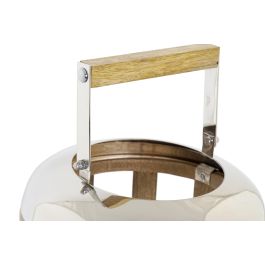 DKD Home Decor Farola Plateado Marron Metal Madera Cristal 22 x 44 x 22 cm