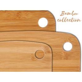 KINVARA Set 3 Tablas Cortar Bambú Cocina Profesionales 36x28x3 cm (Set de 12)