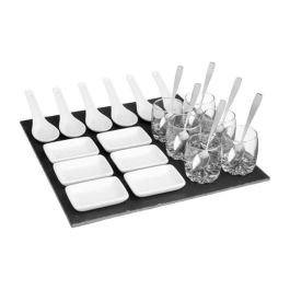 5Five Set de aperitivo de 25 piezas con base de pizarra, 30x30cm Precio: 26.8899994. SKU: S7908428