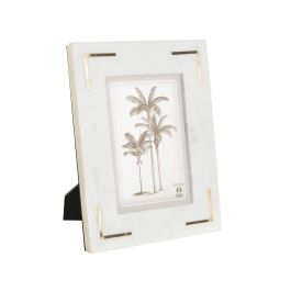 Marco Foto 10X15 Chic DKD Home Decor Blanco Dorado 2 x 25 x 20 cm