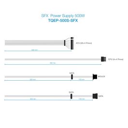 TOOQ TQEP-500S-SFX Fuente de Alimentación 500W EcoPower II PFC Activo 3 SATA SFX