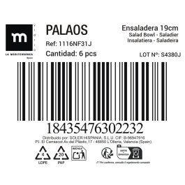 La Mediterranea Ensaladera Opal Colección Palaos 19 cm (48 Unidades)