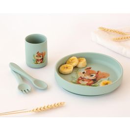 KioKids Set Vajilla de Silicona con Ventosa para Bebé +6 Meses, Plato, Vaso y Cubiertos Flexibles, Diseño Ardilla Verde, Ideal para Baby-Led Weaning (BLW) y Alimentación Autónoma Precio: 22.8811. SKU: B1A5N629DV