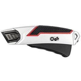 WEDO 78 837 Cutter de Seguridad, Cuerpo de Metal, Aleación de Zinc, Negro/Rojo/Plata, 16.6 cm