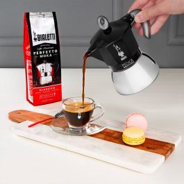 Bialetti Cafetera Moka Inducción 1.4 L - Mokka-Kanne de Aluminio Negro para Cocinas de Inducción