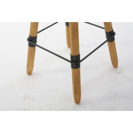 DKD Home Decor Mesita Auxiliar Vintage Natural Negro Metal Madera 60 x 105 x 60 cm