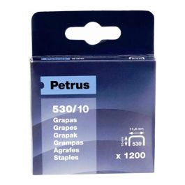 Petrus 530-10 Grapas para Clavadora, 10mm, Cobreadas, Gran Calidad - 1200 Unidades