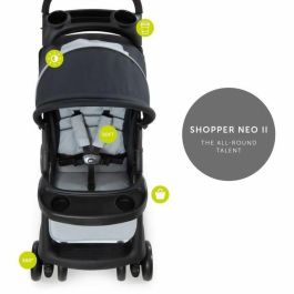 Hauck Silla de Paseo Shopper Neo II Caviar Plata - Plegado Compacto con una Mano, Reclinable, Gran Cesta, Desde el Nacimiento