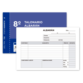 Liderpapel Talonario Albarán Octavo Apaisado Duplicado 155x105 mm Castellano Precio: 1.49999949. SKU: B13J44XRFC