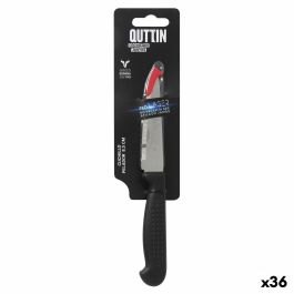 Cuchillo Pelador Quttin Laser Negro Plateado Acero Inoxidable 8,5 cm (36 Unidades)