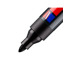 Edding Marcador Permanente 300 Negro, Marcador Permanente para Diversos Materiales con Punta Redonda de 1.5-3mm, Tinta Resistente