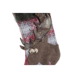 DKD Home Decor Calcetín Navidad Tradicional Rojo Marron Poliester 46 x 24 cm (12 Unidades)