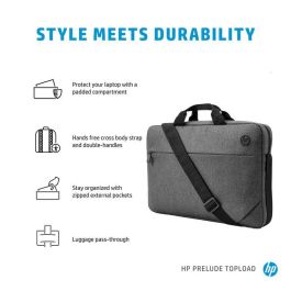 HP Prelude Topload 15.6 pulgadas – Bolso portátil resistente con compartimento acolchado y correa cruzada