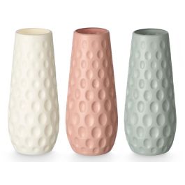Jarrón Cónico Puntos - Plastico 23 cm - Giftdecor - Blanco, Gris, Rosa (24 Unidades) Jarrón Cónico Puntos - Plastico 23 cm - Giftdecor - Blanco, Gris, Rosa (24 Unidades)