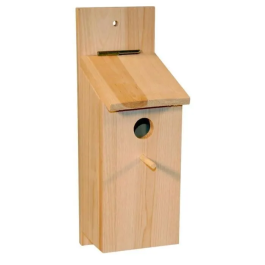 Kerbl Casa para Pájaros Kit para Ensamblar Madera Natural Tapa Plegable con Percha Dimensiones 36x12x14cm