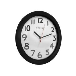 Reloj Q-Connect De Pared Plastico Oficina Redondo 30 cm Marco Negro