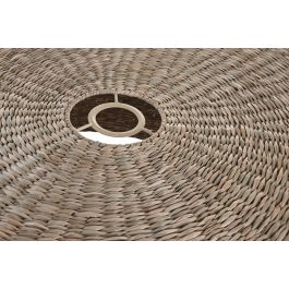 DKD Home Decor Pantalla de Lámpara Boho Seagrass Bicolor Natural y Azul Marino 55x55x22 cm
