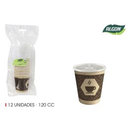 Set de 12 vasos de cartón para café con tapa 120 cc - Algon (18 Unidades) Precio: 13.89000019. SKU: B1J5BPT4AE