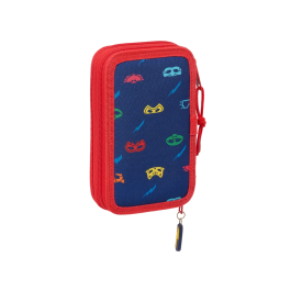 Estuche Escolar PJ Masks Ready Azul marino 12.5 x 19.5 x 4 cm 28 piezas