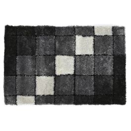DKD Home Decor Alfombra Moderna Cuadrados Gris Blanco Negro 100% Poliéster 180x120 cm Precio: 88.8900001. SKU: S3045026