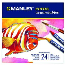 Manley Lápices de Cera Acuarelables Caja de 24 Unidades Colores Surtidos Precio: 6.50000021. SKU: B1843BBHBP