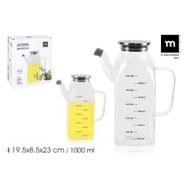 La Mediterranea Aceitera Cuadrada Borosilicato y Tapa Metal 1000 ml - 8,5 cm x 22 cm x 17 cm (6 Unidades) Precio: 34.50000037. SKU: B1J266ZPGD