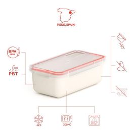 Valira 6090/9 Fiambrera Hermética Blanco 750 ml Bote Alimentos Libre BPA Apto Microondas Lavavajillas Congelador