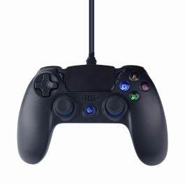 GEMBIRD Mando de Juego con Cable para PS4 y PC, Negro