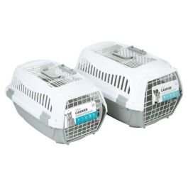 M Pets Jaula de transporte para perros, Talla M, de plástico resistente y fácil de limpiar en Gris y blanco - Ideal para viajes seguros M Pets Jaula de transporte para perros, Talla M, de plástico resistente y fácil de limpiar en Gris y blanco - Ideal para viajes seguros