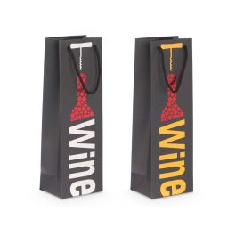 Bolsa Vino Surtidos Wine Kinvara - 12x36x9 cm - Cartón Oro/Negro/Plata (24 Unidades) Bolsa Vino Surtidos Wine Kinvara - 12x36x9 cm - Cartón Oro/Negro/Plata (24 Unidades)