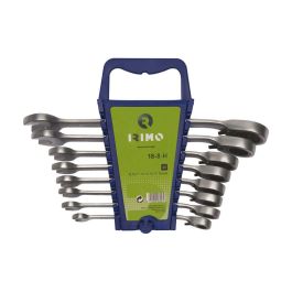 Irimo 18-8-h Juego Llaves Combinadas Carraca Fija 8-19 mm, 8 Piezas, Acero Cromado Mate