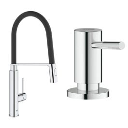 Grohe Mezclador de Fregadero Monomando Concetto, Acabado Cromado StarLight Brillante, con Tecnología SilkMove para Instalación de Un Orificio